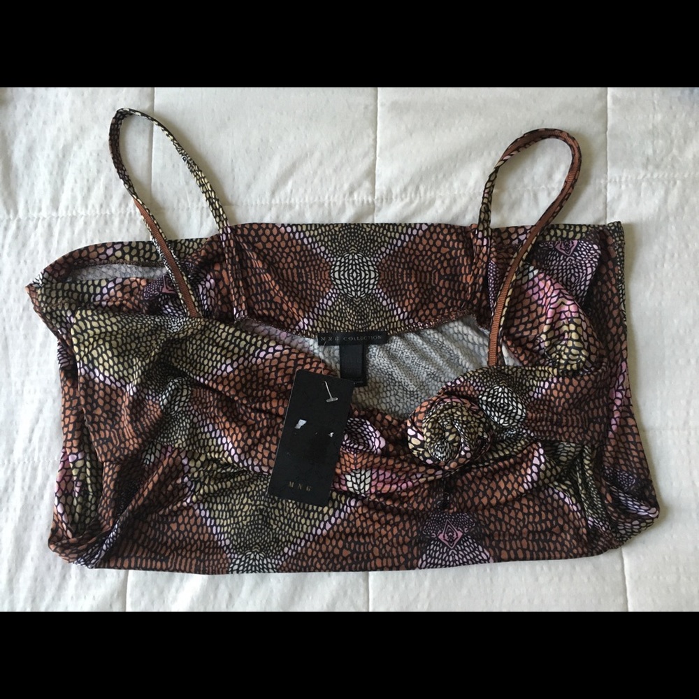 MANGO 🇪🇸- Asymmetric brown tank top